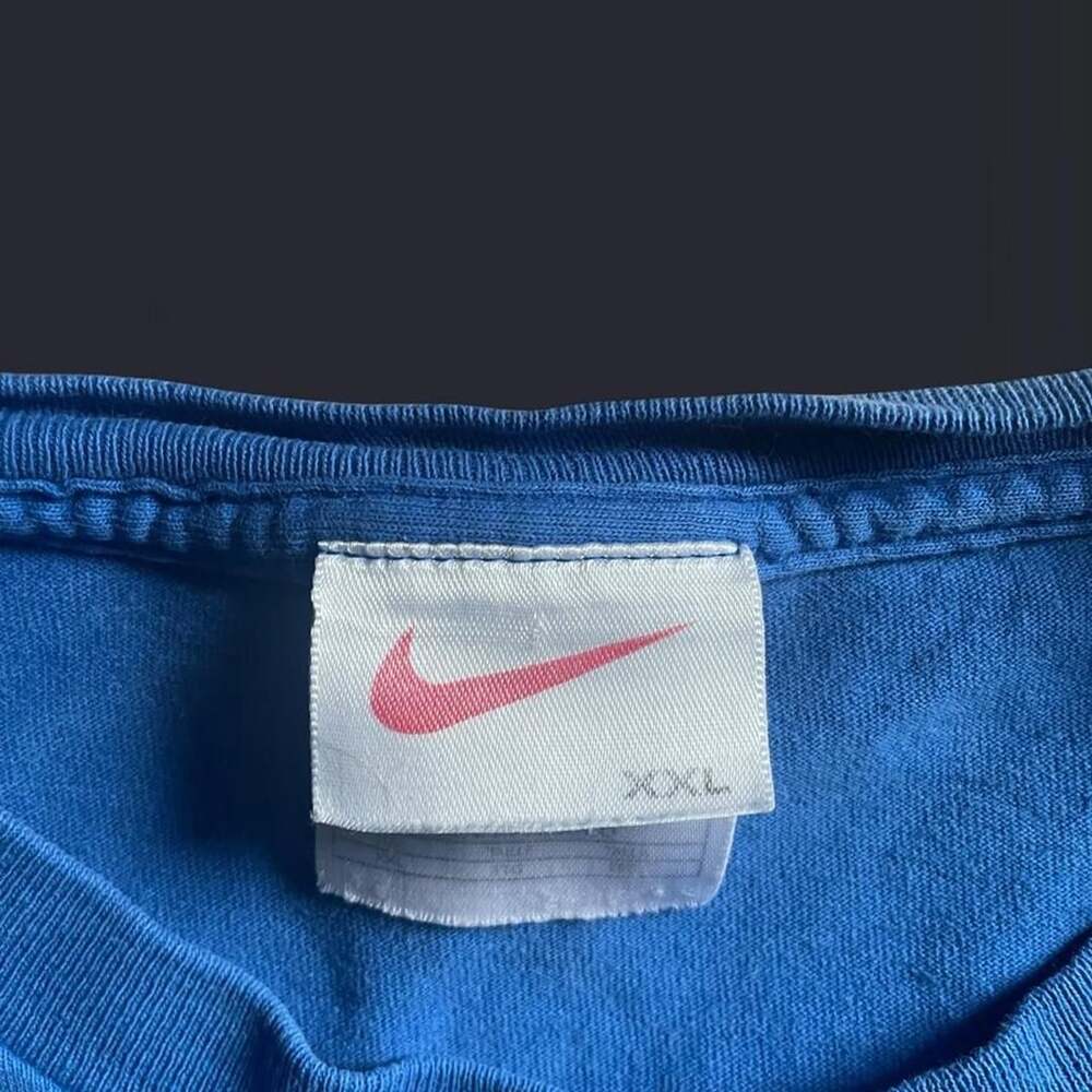 Vintage 90s Nike T-Shirt XXL 2XL Blue Embroidered Swoosh